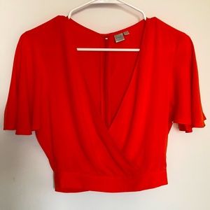 Wrap blouse cropped viscose